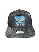 Live Nice Small Mouth Bass Embroidered Patch Adjustable Snap Back Trucker Hat