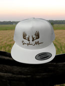 Simple Man with Antlers Embroidered Adjustable Snap Back Trucker Hat Cap