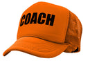 COACH - football baseball basketball sports - Vintage Retro Style Trucker Cap Hat - Five Panel Retro Style TRUCKER Cap