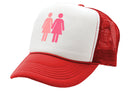 GIRL ON GIRL - lgbtq gay rights lesbian - Vintage Retro Style Trucker Cap Hat - Five Panel Retro Style TRUCKER Cap