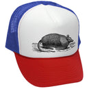 Armadillo Trucker Hat - Mesh Cap - Flat Bill Snap Back 5 Panel Hat