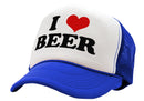 I HEART BEER - funny joke party gag - Vintage Retro Style Trucker Cap Hat - Five Panel Retro Style TRUCKER Cap