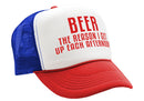 BEER - The Reason I Get up each AFTERNOON - Vintage Retro Style Trucker Cap Hat - Five Panel Retro Style TRUCKER Cap