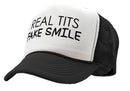 REAL TITS FAKE SMILE - parody joke gag - Vintage Retro Style Trucker Cap Hat - Five Panel Retro Style TRUCKER Cap
