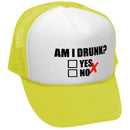 AM I DRUNK - YES OR NO - Unisex Adult Trucker Cap Hat - Five Panel Retro Style TRUCKER Cap