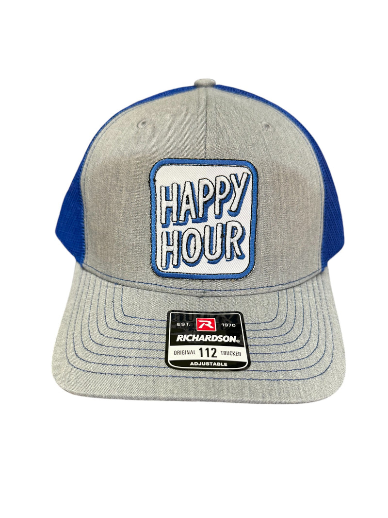 Happy Hour Embroidered Patch Adjustable Snap Back Trucker Hat