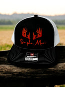 Simple Man with Antlers Embroidered Adjustable Snap Back Trucker Hat Cap