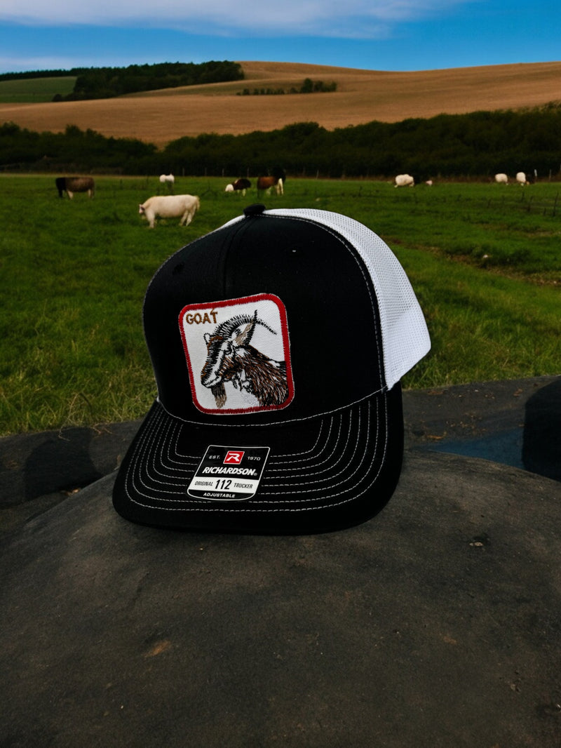 Adjustable Embroidered Snap Back Trucker Hat - GOAT Patch