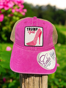 Ladies "Trump Girl" Ponytail Adjustable Snap Back Trucker Hat
