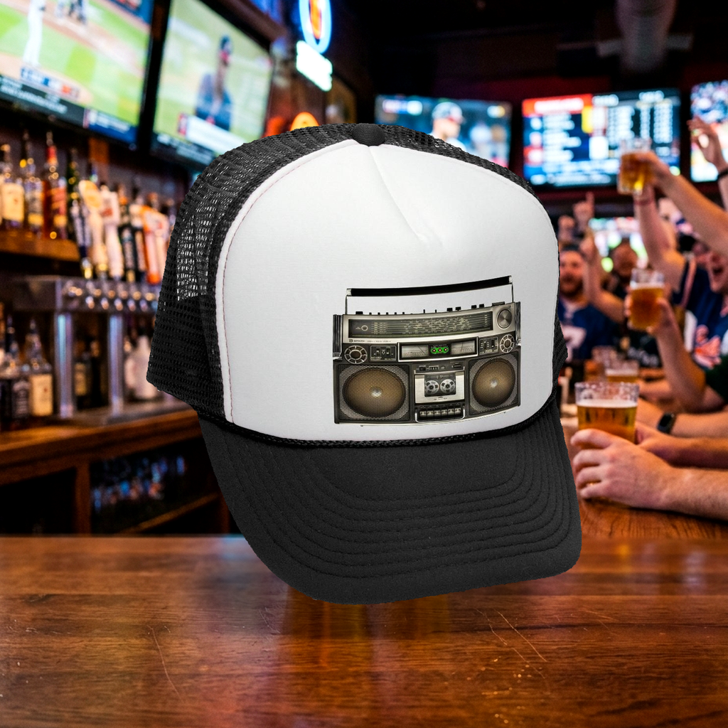 Boombox Trucker Hat -- retro vintage - Five Panel Retro Style TRUCKER Cap