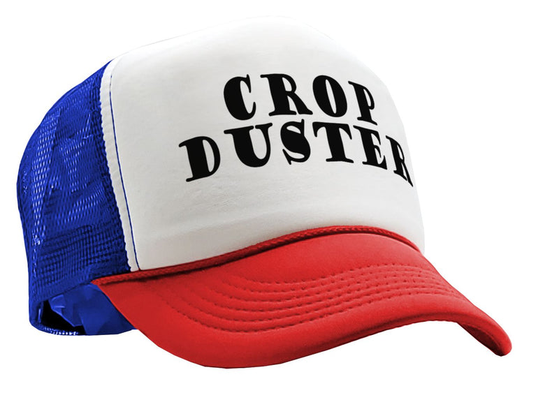 CROP DUSTER - funny fart prank joke - Vintage Retro Style Trucker Cap Hat - Five Panel Retro Style TRUCKER Cap