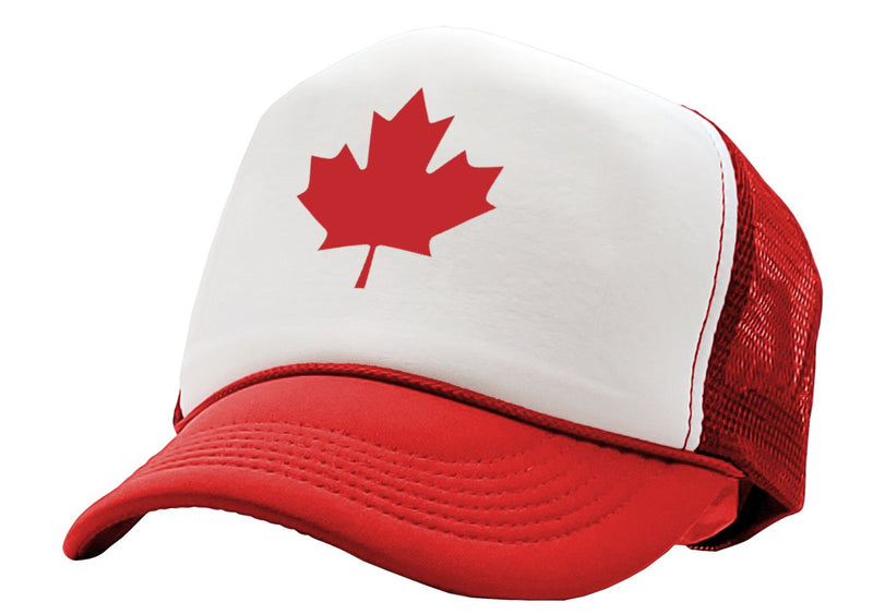 CANADIAN MAPLE LEAF - O Canada patriot pride - Vintage Retro Style Trucker Cap Hat - Five Panel Retro Style TRUCKER Cap