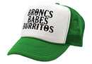 BRONCS BABES and BURRITOS - cowboy humor - Vintage Retro Style Trucker Cap Hat - Five Panel Retro Style TRUCKER Cap