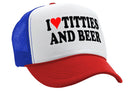 I Heart Titties and Beer - Five Panel Retro Style TRUCKER Cap