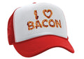 I HEART BACON - Five Panel Retro Style TRUCKER Cap