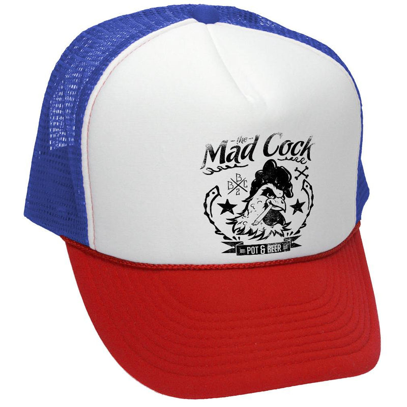 The Mad Cock Trucker Hat - Mesh Cap - Five Panel Retro Style TRUCKER Cap