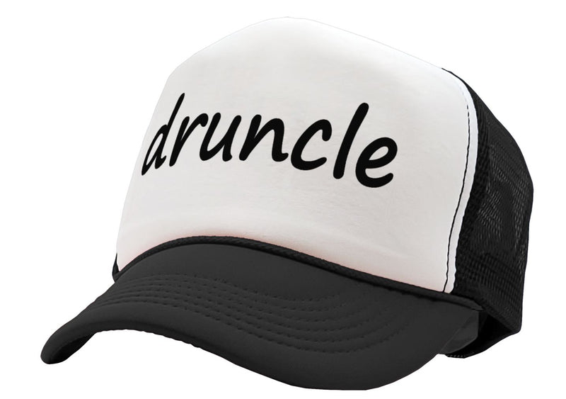 DRUNCLE - drunk uncle fathers day funny gag - Vintage Retro Style Trucker Cap Hat - Five Panel Retro Style TRUCKER Cap