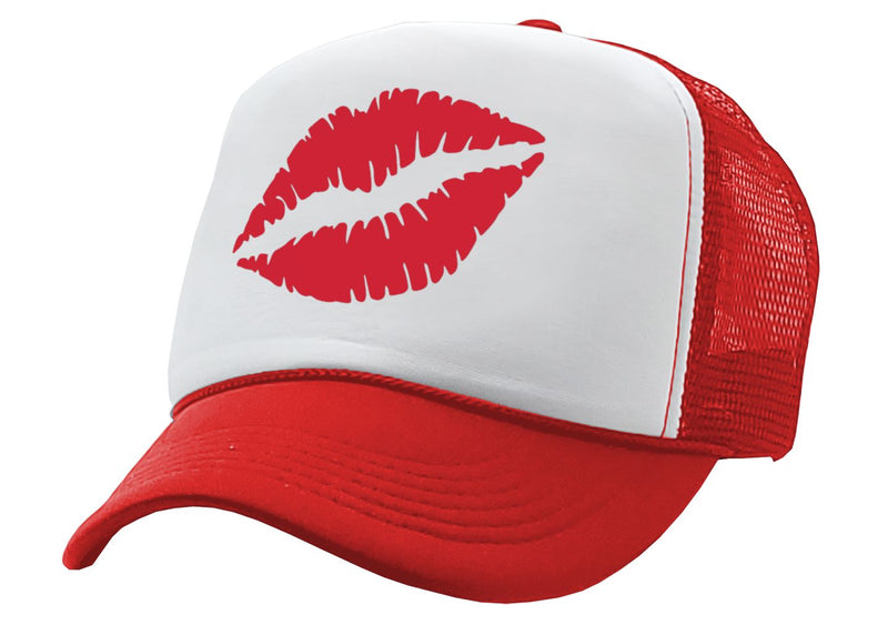 SEXY LIPS - kiss lipstick hot - Vintage Retro Style Trucker Cap Hat - Five Panel Retro Style TRUCKER Cap