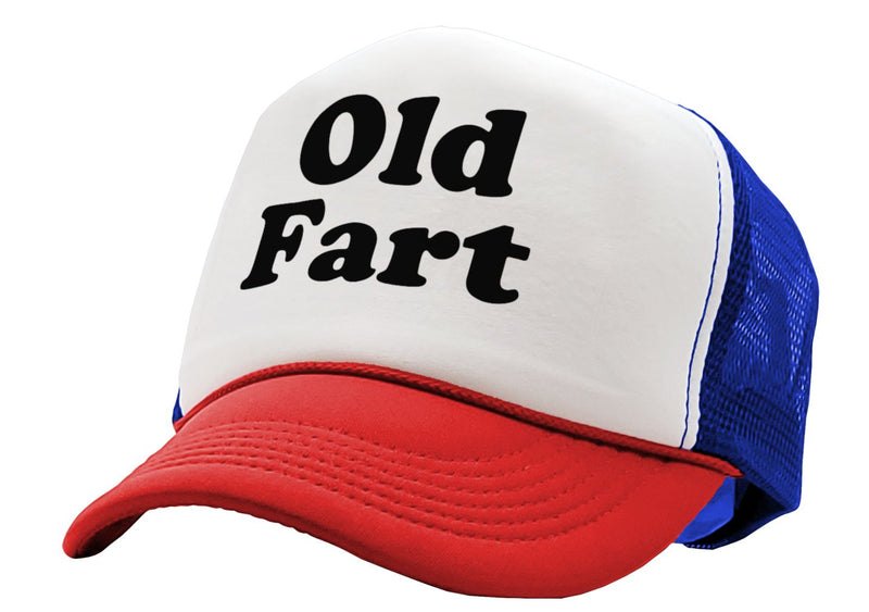 OLD FART - funny over the hill joke gag - Vintage Retro Style Trucker Cap Hat - Five Panel Retro Style TRUCKER Cap