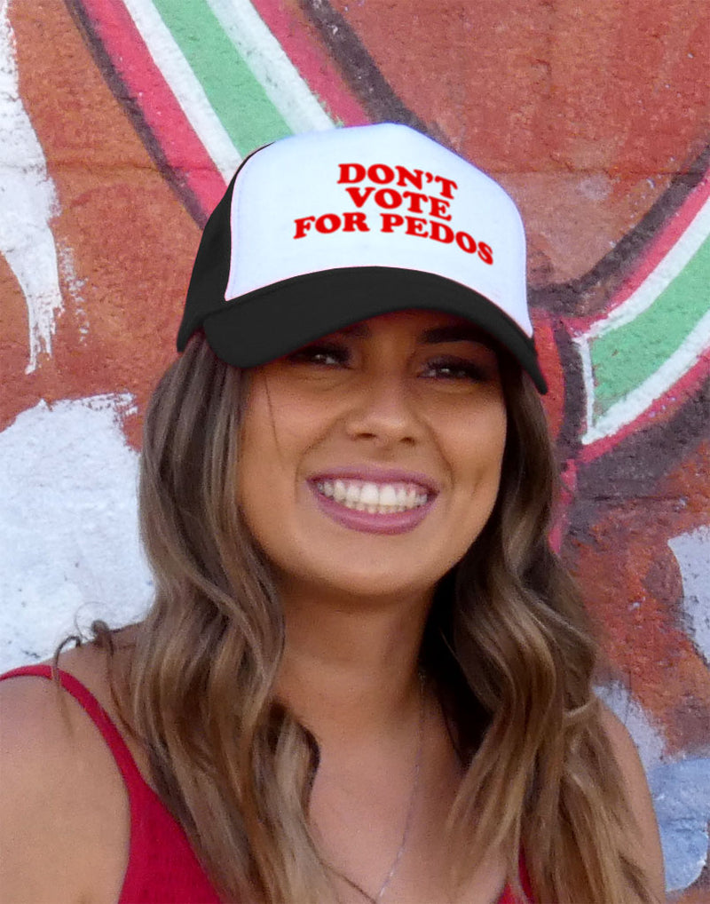 DON'T VOTE for PEDOS - Five Panel Retro Style TRUCKER Cap