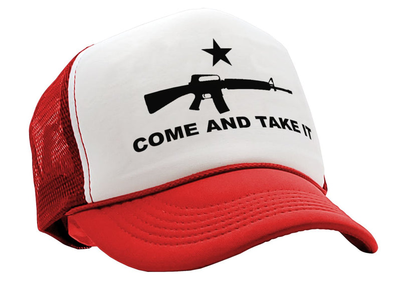COME AND TAKE IT - 2nd amendment patriot - Vintage Retro Style Trucker Cap Hat - Five Panel Retro Style TRUCKER Cap