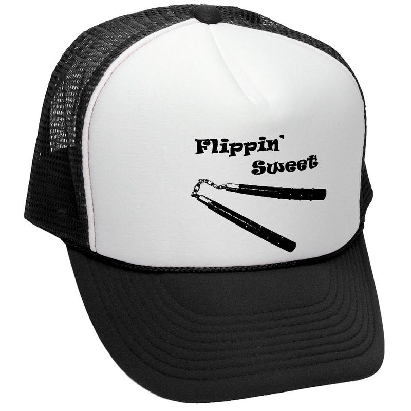 Flippin Sweet Trucker Hat - Mesh Cap - Five Panel Retro Style TRUCKER Cap