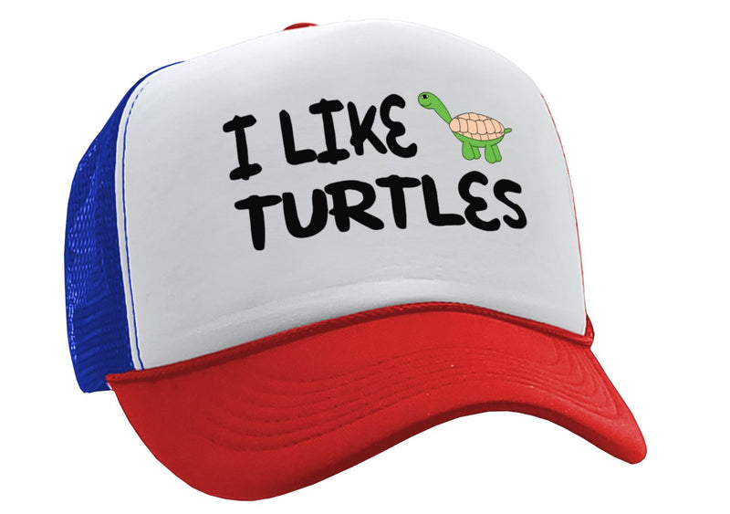 I LIKE TURTLES - Five Panel Retro Style TRUCKER Cap