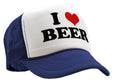 I HEART BEER - funny joke party gag - Vintage Retro Style Trucker Cap Hat - Five Panel Retro Style TRUCKER Cap