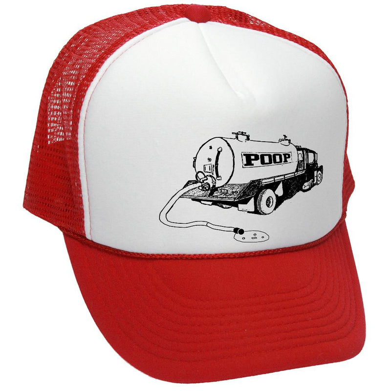 PoopTruck Trucker Hat - Mesh Cap - Five Panel Retro Style TRUCKER Cap