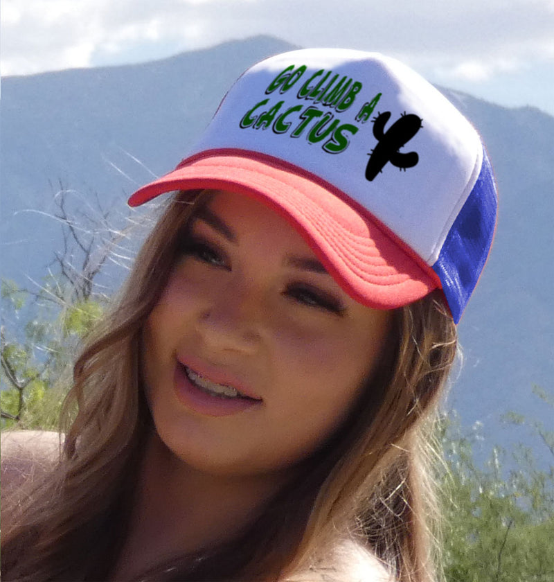 GO CLIMB a CACTUS - Five Panel Retro Style TRUCKER Cap