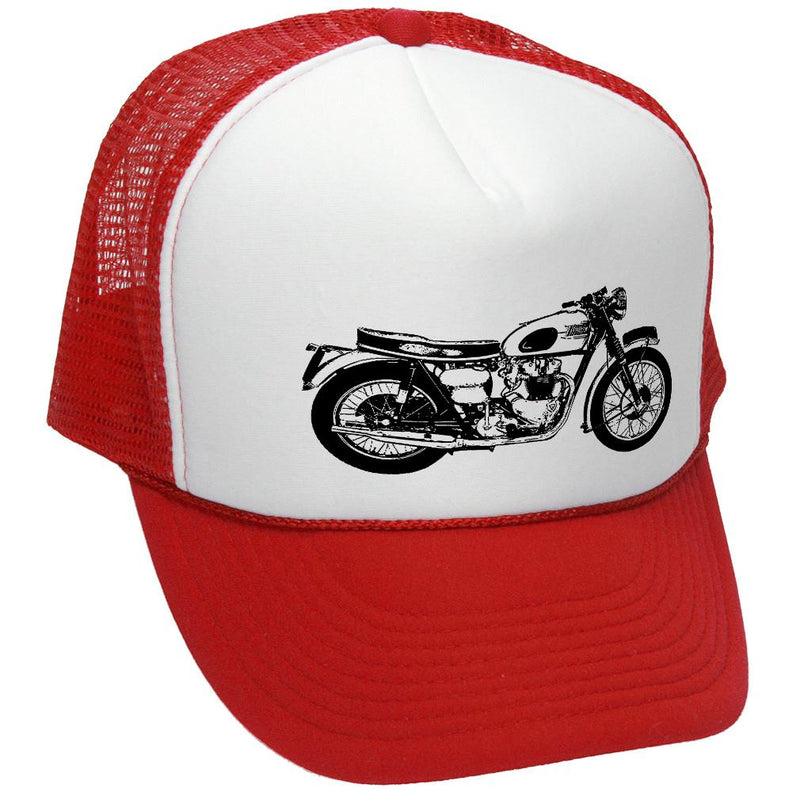 Old Motorcycle Trucker Hat - Mesh Cap - Five Panel Retro Style TRUCKER Cap