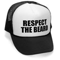 RESPECT THE BEARD - Unisex Adult Trucker Cap Hat - Five Panel Retro Style TRUCKER Cap