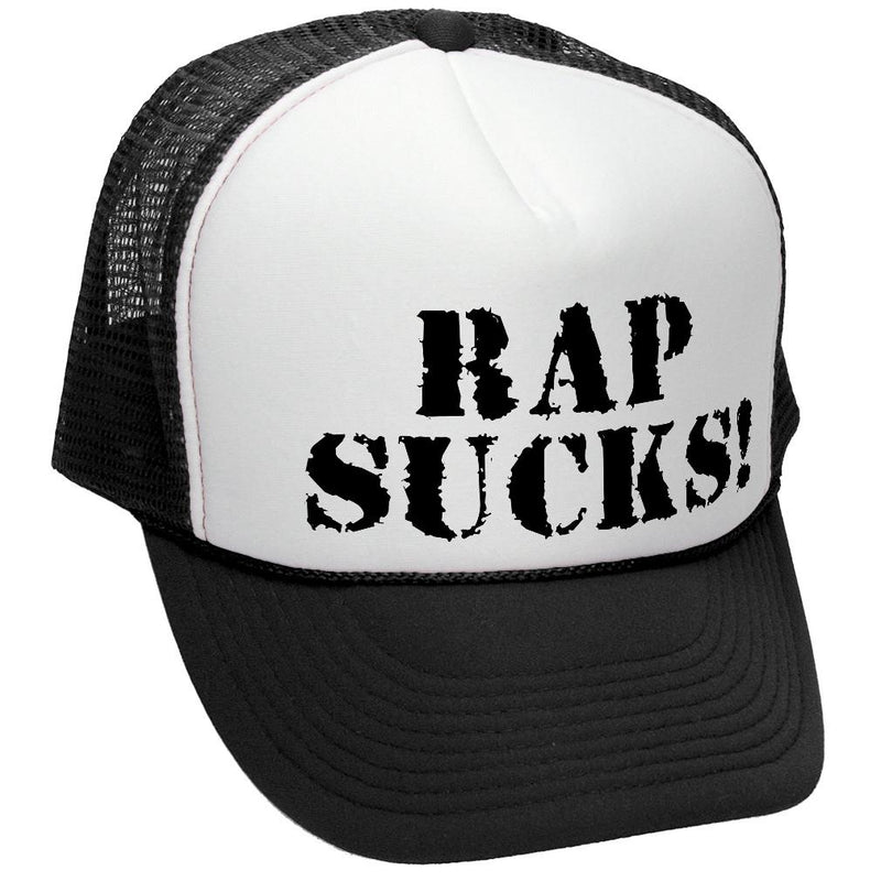 Rap Sucks Trucker Hat - Mesh Cap - Five Panel Retro Style TRUCKER Cap