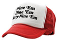 WINE EM DINE EM SIXTY-NINE EM 69 funny - Mesh Trucker Hat Cap - Five Panel Retro Style TRUCKER Cap