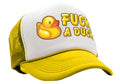 F___ A DUCK - funny dare gift gag rubber ducky - Vintage Retro Style Trucker Cap Hat - Five Panel Retro Style TRUCKER Cap