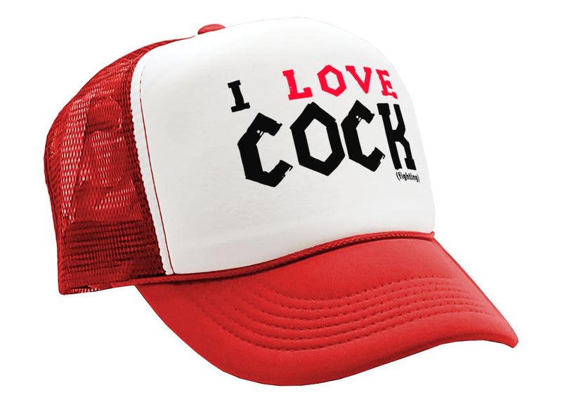 I LOVE COCK fighting - Five Panel Retro Style TRUCKER Cap