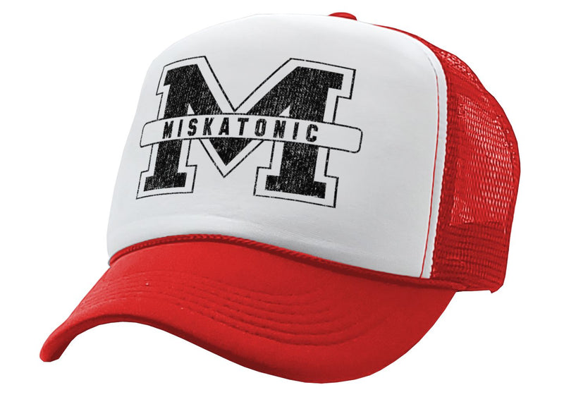 MISKATONIC - horror college university - Vintage Retro Style Trucker Cap Hat - Five Panel Retro Style TRUCKER Cap