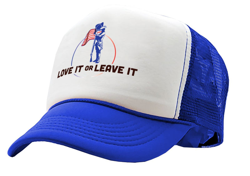 LOVE IT or LEAVE - America usa patriot murica - Vintage Retro Style Trucker Cap Hat