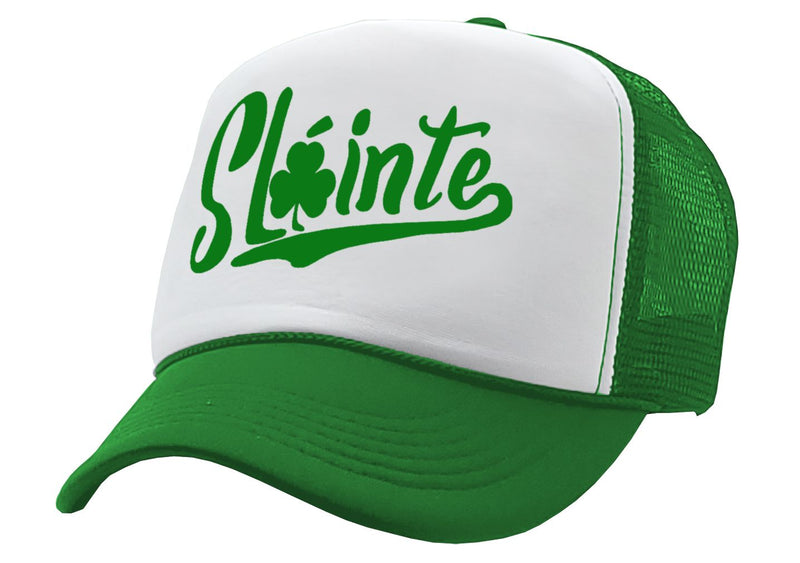 SLAINTE - ireland irish st paddys patricks day - Vintage Retro Style Trucker Cap Hat - Five Panel Retro Style TRUCKER Cap