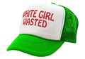 WHITE GIRL WASTED - funny party dance frat college - Vintage Retro Style Trucker Cap Hat - Five Panel Retro Style TRUCKER Cap