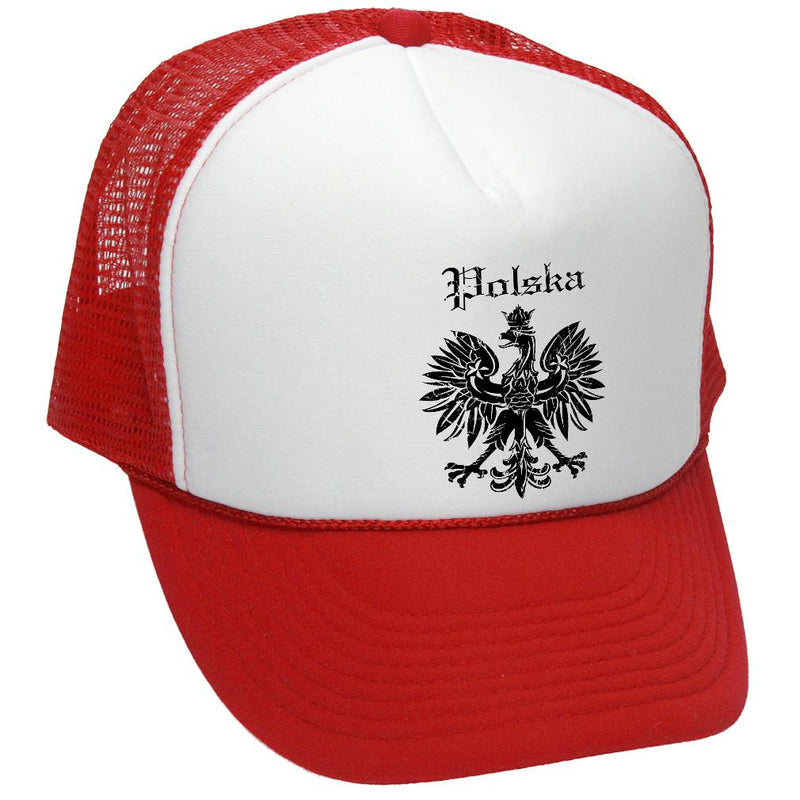 Polska Eagle Trucker Hat - Mesh Cap - Five Panel Retro Style TRUCKER Cap