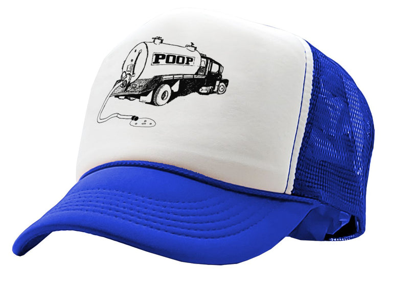 THE POOP TRUCK - gross joke gift - Vintage Retro Style Trucker Cap Hat - Five Panel Retro Style TRUCKER Cap