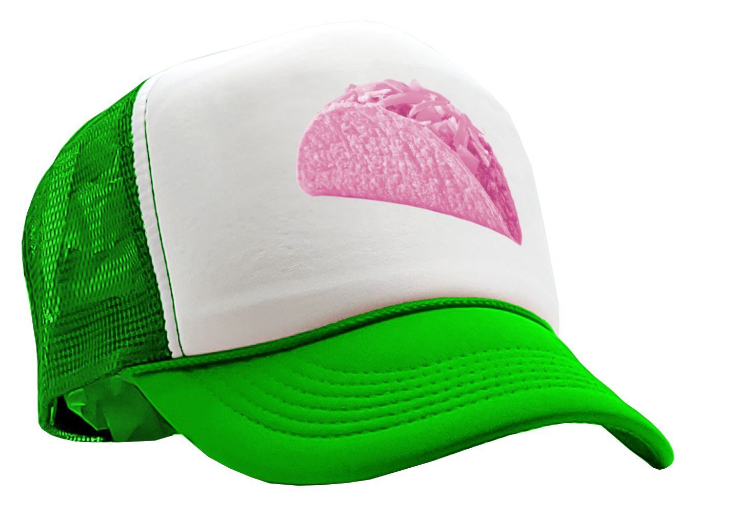 PINK TACO - funny joke gag prank sexy - Vintage Retro Style Trucker Cap Hat - Five Panel Retro Style TRUCKER Cap