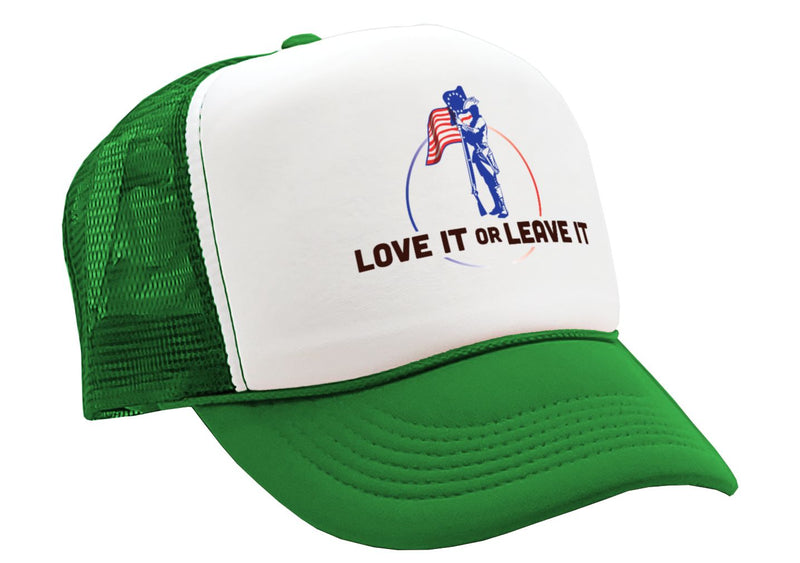 LOVE IT or LEAVE - America usa patriot murica - Vintage Retro Style Trucker Cap Hat