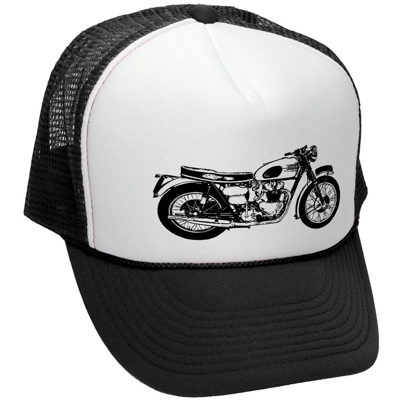 Old Motorcycle Trucker Hat - Mesh Cap - Five Panel Retro Style TRUCKER Cap