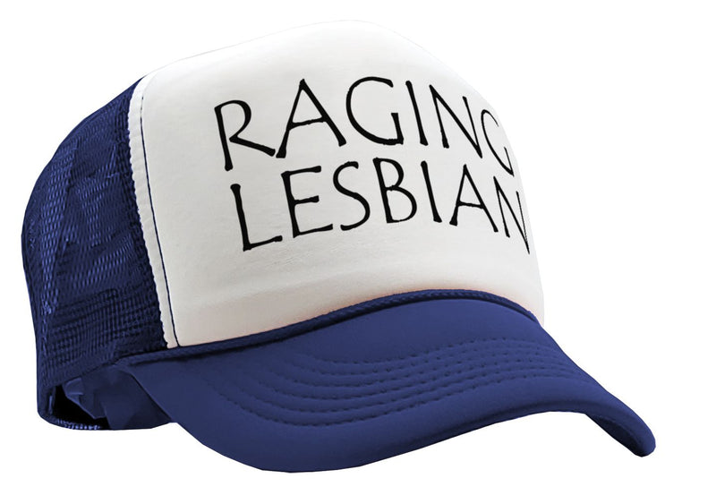 RAGING LESBIAN - lgbtq spectrum gay rights - Vintage Retro Style Trucker Cap Hat - Five Panel Retro Style TRUCKER Cap