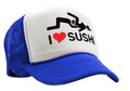 I HEART SUSHI - 69 eat out sexy down town - Vintage Retro Style Trucker Cap Hat - Five Panel Retro Style TRUCKER Cap