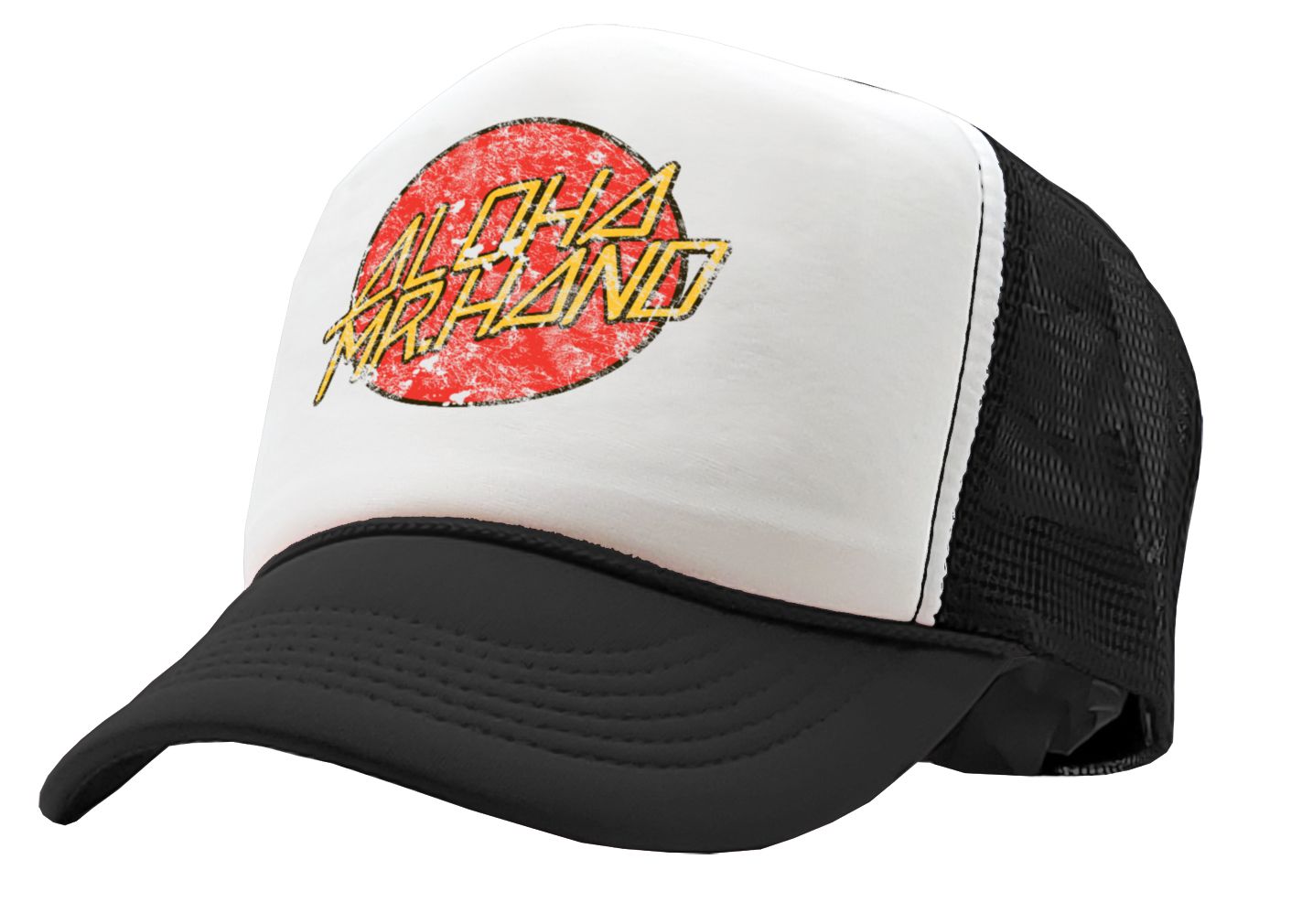 ALOHA MR HAND - ridgemont movie 1980's classic - Retro Style Trucker Cap Hat - Five Panel Retro Style TRUCKER Cap