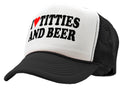 I Heart Titties and Beer - Five Panel Retro Style TRUCKER Cap