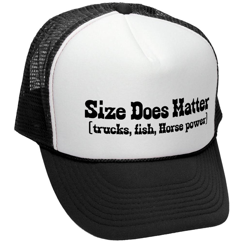 Size Does Matter - Mesh Trucker Hat Cap - Five Panel Retro Style TRUCKER Cap